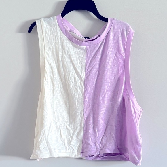 Cotton On Body Women's The Tank Top Colorblock Cream pink orchid splice - Picture 8 of 8